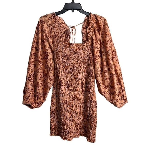 Free People Smock it to Me Mini in Apricot Combo NWT - Picture 6 of 9